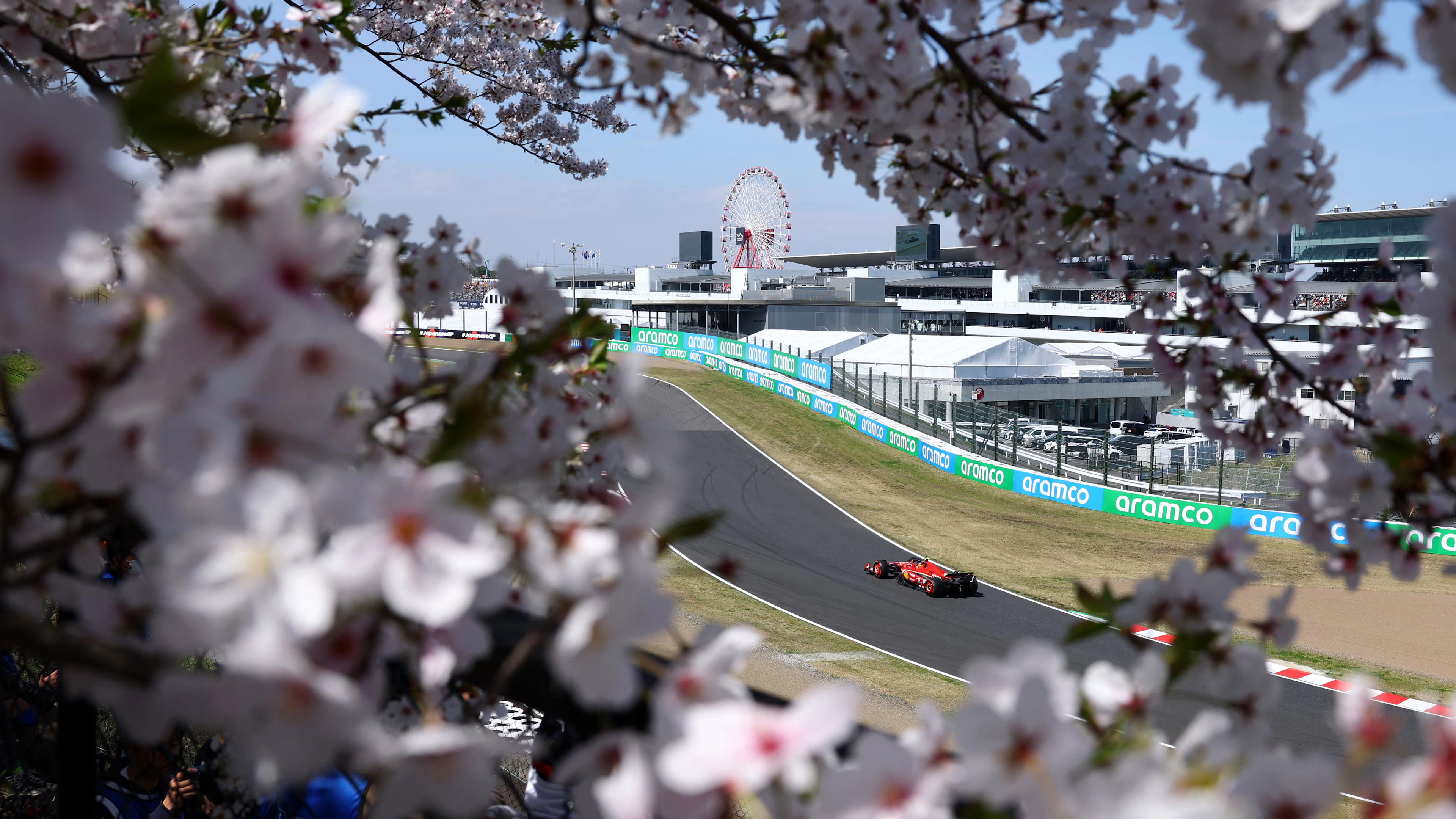 Suzuka Circuit under cherry blossoms