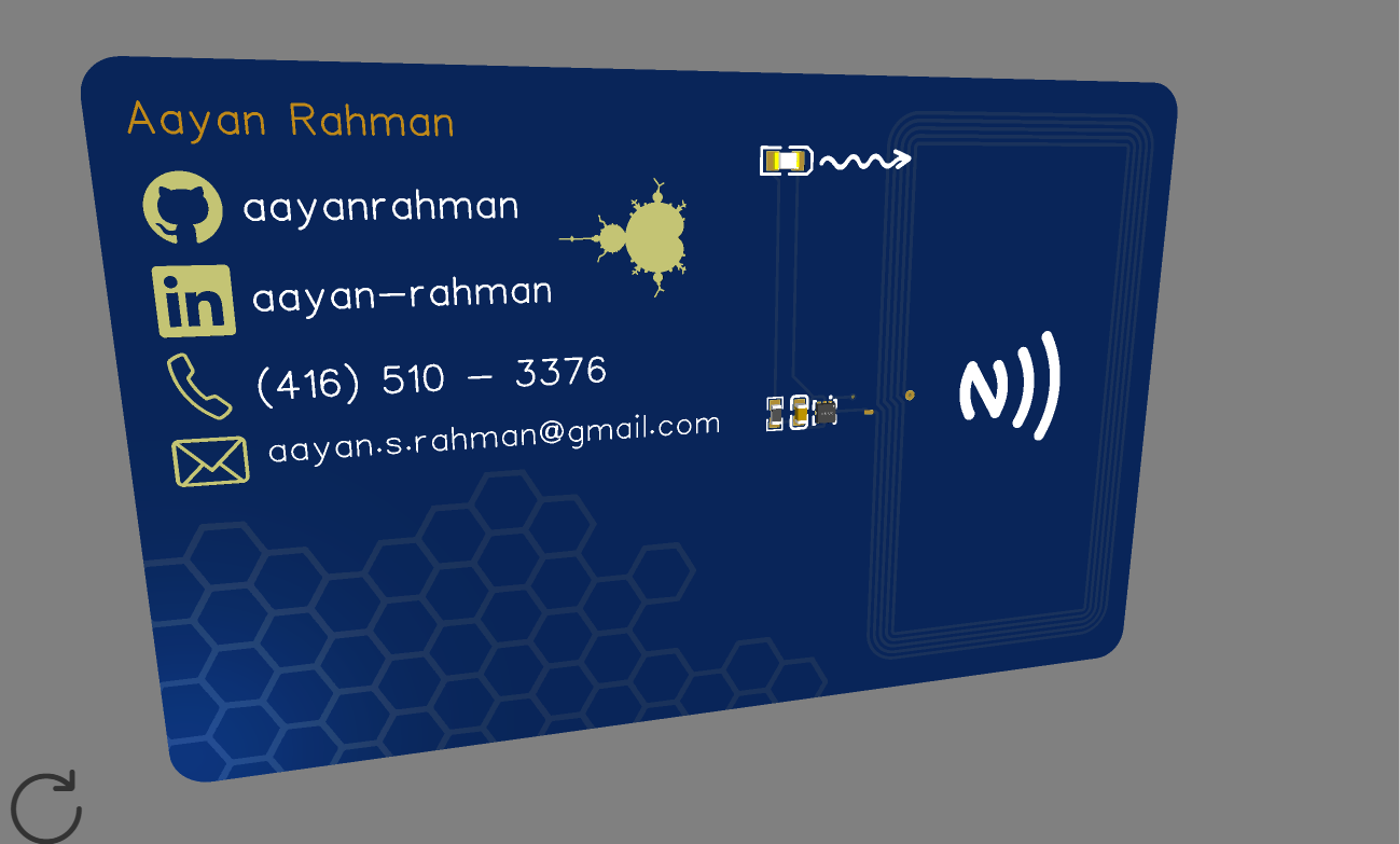NFC business card PCB front face