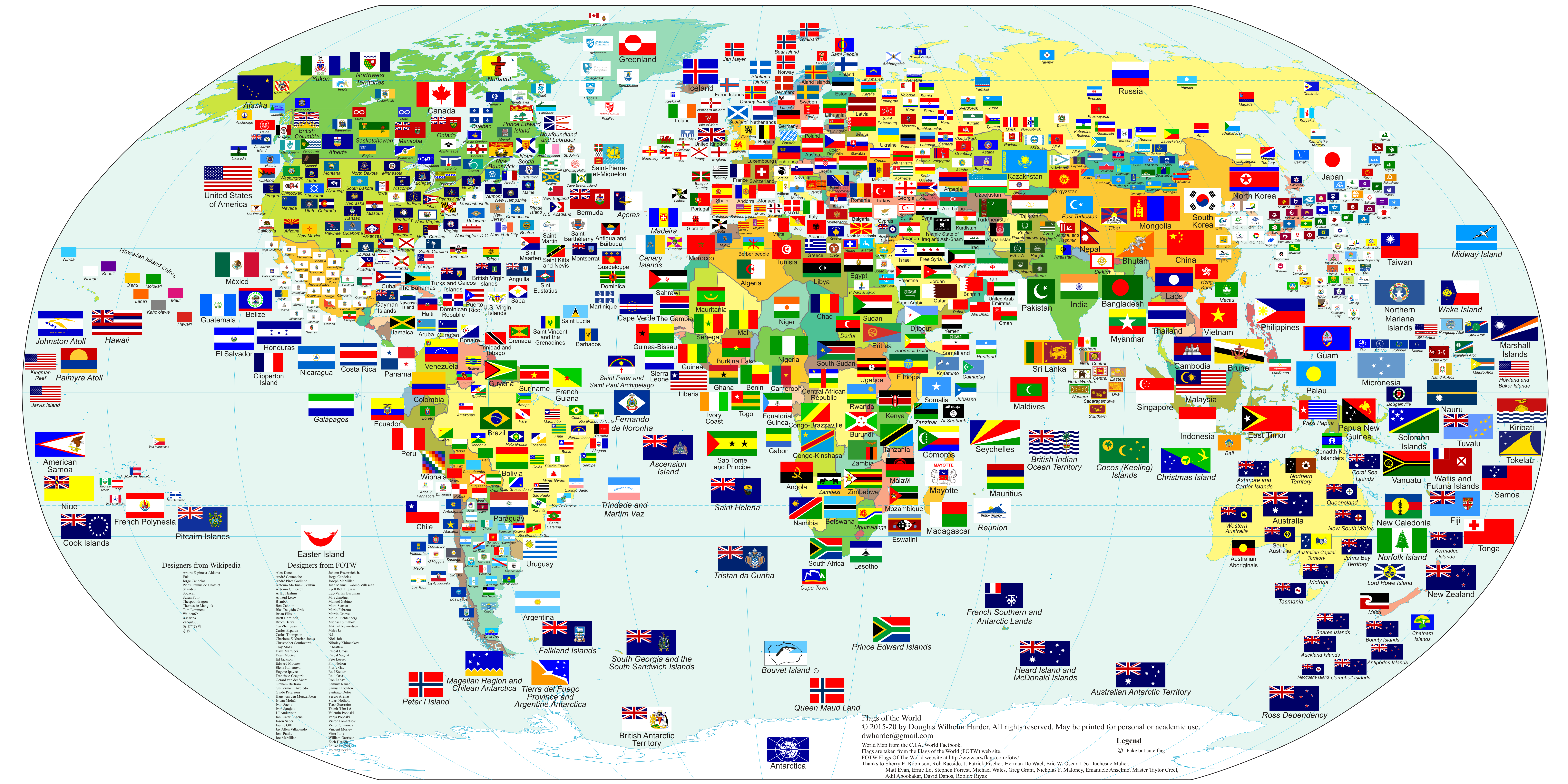 flags of the world labeled