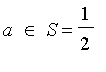 `in`(a,S) = 1/2