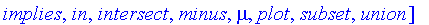 [Complement, Concentrate, Controller, Core, Cut, Defuzzify, Dilate, Equals, FuzzySet, Height, IntensifyContrast, Normalize, Random, Support, `implies`, `in`, `intersect`, `minus`, mu, plot, `subset`, `...