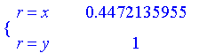 PIECEWISE([r = x, .4472135955],[r = y, 1])