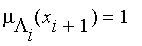 mu[Lambda[i]](x[i+1]) = 1