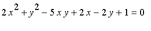2*x^2+y^2-5*x*y+2*x-2*y+1 = 0