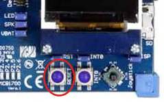 The reset button on the Keil MCB1700 evaluation board.