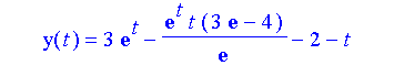 y(t) = 3*exp(t) - exp(t)*t*(3*exp(1) - 4)/exp(1) - 2 - t