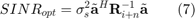 $$SINR_{opt}=\sigma_s^2\tilde{\textbf{a}}^H\textbf{R}_{i+n}^{-1}\tilde{\textbf{a}}\qquad(7)$$