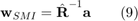 $$\textbf{w}_{SMI} =\hat{\textbf{R}}^{-1}\textbf{a}\qquad(9)$$