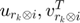 $u_{r_{k} \otimes i},v^{T}_{r_{k} \otimes i}$